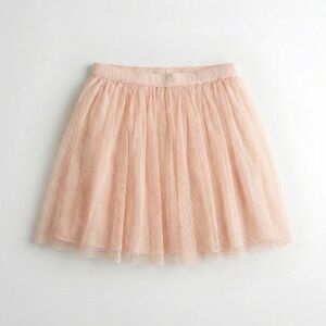 Hollister Blush Pink Swiss Dot Tulle Mini Skirt Elastic Waist Balletcore Medium